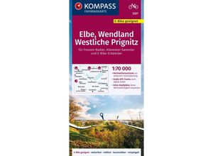 9783991540045 - KOMPASS Fahrradkarte 3321 Elbe Wendland Westliche Prignitz 170000 Karte (im Sinne von Landkarte)