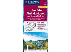 9783991540304 - KOMPASS Fahrradkarte 3338 Hohe Eifel Ahrtal Mosel von Koblenz bis Trier 170000 Karte (im Sinne von Landkarte)