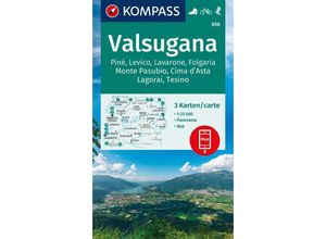 9783991540359 - KOMPASS Wanderkarten-Set 656 Valsugana Pine Levico Lavarone Folgaria Monte Pasubio Cima dAsta Lagorai Tesino (3 Karten) 125000 Karte (im Sinne von Landkarte)