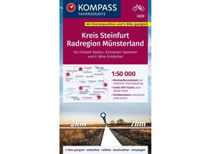 9783991541622 - KOMPASS Fahrradkarte 3220 Kreis Steinfurt Tecklenburger Land Radregion Münsterland mit Knotenpunkten 150000 Karte (im Sinne von Landkarte)