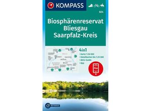 9783991541646 - KOMPASS Wanderkarte 824 Biosphärenreservat Bliesgau & Saarpfalz-Kreis 125000 Karte (im Sinne von Landkarte)