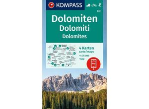 9783991541684 - KOMPASS Wanderkarten-Set 672 Dolomiten Dolomiti Dolomites (4 Karten) 135000 Karte (im Sinne von Landkarte)