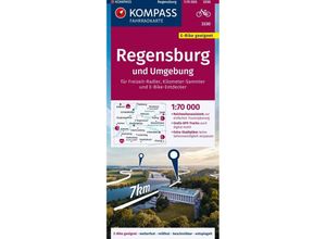 9783991542018 - KOMPASS Fahrradkarte 3330 Regensburg und Umgebung 170000 Karte (im Sinne von Landkarte)