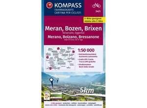 9783991542025 - KOMPASS Fahrradkarte 3421 Meran Bozen und Umgebung 150000 Karte (im Sinne von Landkarte)