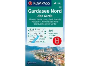 9783991542087 - KOMPASS Wanderkarte 659 Gardasee Nord   Alto Garda Riva del Garda Arco Fiavé Torbole Malcesine Monte Baldo Nord Ledro Limone sul Garda 125000 Karte (im Sinne von Landkarte)