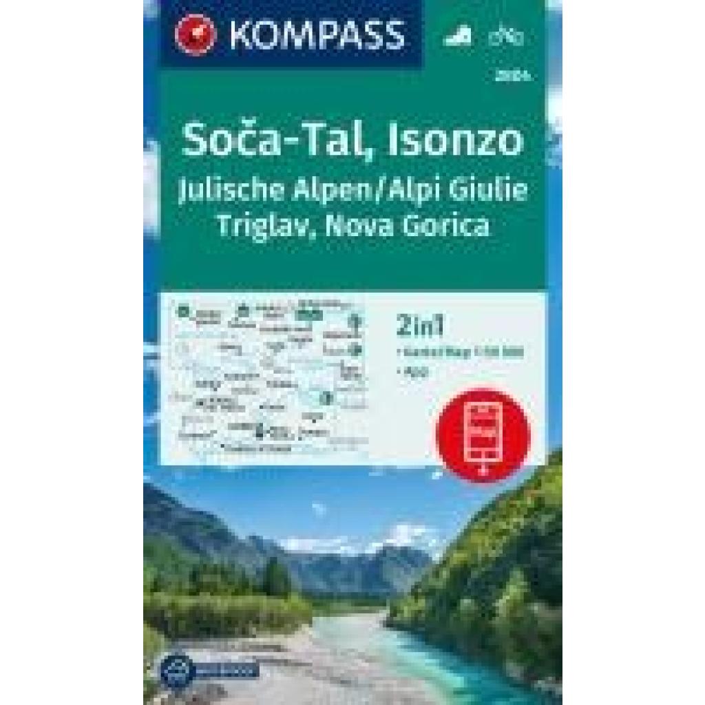 9783991542384 - KOMPASS Wanderkarte 2804 Soca-Tal Isonzo Alpi Giulie   Julische Alpen Triglav Nova Gorica 150000