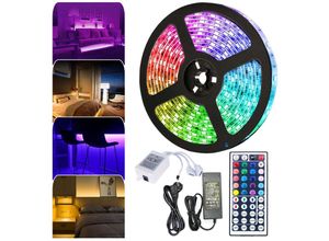 9784297958596 - Swanew - 1m Ensemble de bande led bande led rgb 5050 smd bande led 60 led led non étanche (IP20) avec télécommande 44 boutons