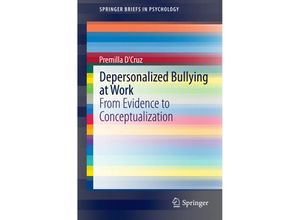 9788132220435 - SpringerBriefs in Psychology   Depersonalized Bullying at Work - Premilla DCruz Kartoniert (TB)