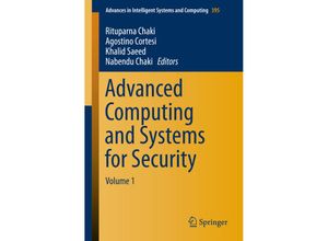 9788132226482 - Advanced Computing and Systems for Security Kartoniert (TB)