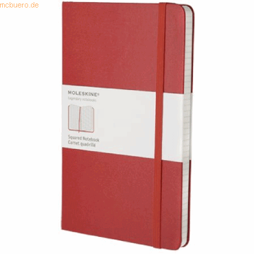 9788862930338 - Moleskine classic Red Cover Large Size Squared Notebook Kunststoff