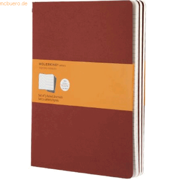 9788862931076 - Notizheft Cahier XL 19x25cm VE=3 Stück liniert preiselbeerro