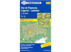 9788883150142 - Tabacco Wanderkarte   WK014   Tabacco topographische Wanderkarte Val di Fiemme Lagorai Latemar Karte (im Sinne von Landkarte)