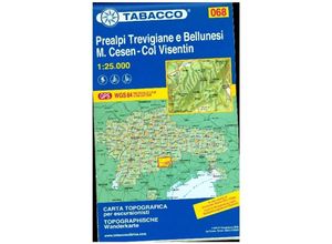 9788883151149 - Tabacco Wanderkarte   WK068   Tabacco topographische Wanderkarte Prealpi Trevigiane e Bellunesi - Cesen - Visentin Karte (im Sinne von Landkarte)