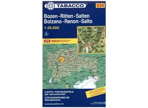 9788883151828 - Tabacco topographische Wanderkarte Bozen Ritten Salten Bolzano Renon Salto Karte (im Sinne von Landkarte)