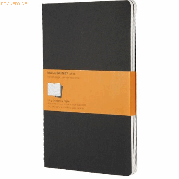 9788883704956 - Moleskine Cahier Large A5 3er Set Liniert Kartoneinband Schwarz Geheftet