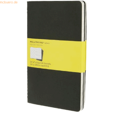 9788883704963 - Notizheft Cahier L A5 13x21cm VE=3 Stück kariert schwarz