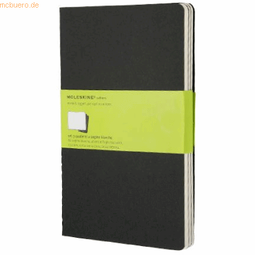 9788883704970 - Notizheft Cahier L A5 13x21cm VE=3 Stück blanko schwarz