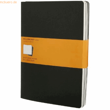 9788883705014 - Notizheft Cahier XL 19x25cm VE=3 Stück liniert schwarz