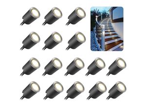 9789585352957 - Set mit 16 LED-Einbaustrahlern für den Außenbereich IP67 wasserdicht ø 32 mm Einbaustrahler für den Außenbereich für Holzterrasse Schwimmbad 9789585352957 - Set mit 16 LED-Einbaustrahlern für den Außenbereich IP67 wasserdicht ø 32 mm Einbaustrahler für den Außenbereich für Holzterrasse Schwimmbad