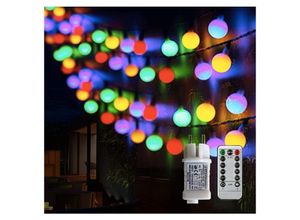 9789585357686 - Kugelförmige Lichterkette Außen-Lichterkette mit 100 LED-Stecker 8 Modi mit Fernbedienung für Schlafzimmer Innenbereich Garten Weihnachten und