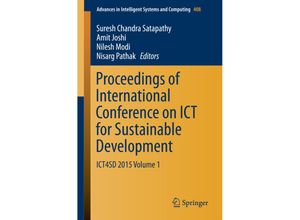 9789811001277 - Proceedings of International Conference on ICT for Sustainable Development Kartoniert (TB)