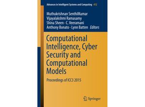 9789811002502 - Computational Intelligence Cyber Security and Computational Models Kartoniert (TB)