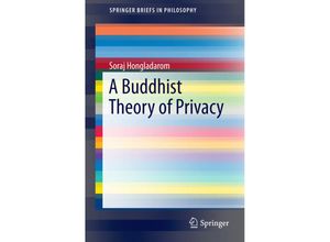 9789811003165 - SpringerBriefs in Philosophy   A Buddhist Theory of Privacy - Soraj Hongladarom Kartoniert (TB)