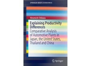 9789811019586 - SpringerBriefs in Business   Explaining Productivity Differences - Hiromichi Shibata Kartoniert (TB)