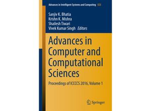 9789811037696 - Advances in Computer and Computational Sciences Kartoniert (TB)