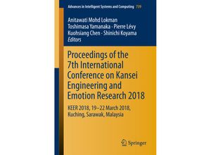 9789811086113 - Proceedings of the 7th International Conference on Kansei Engineering and Emotion Research 2018 Kartoniert (TB)