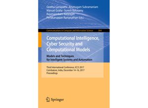 9789811307157 - Computational Intelligence Cyber Security and Computational Models Models and Techniques for Intelligent Systems and Automation Kartoniert (TB)