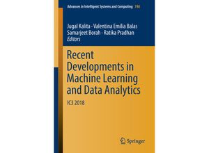 9789811312793 - Recent Developments in Machine Learning and Data Analytics Kartoniert (TB)