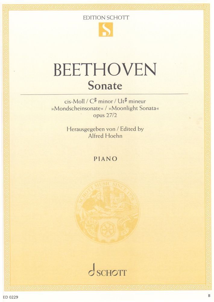 9790001085335 - Noten Sonate 14 cis-moll op 27 2 Mondscheinsonate Beethoven ED ED 0229