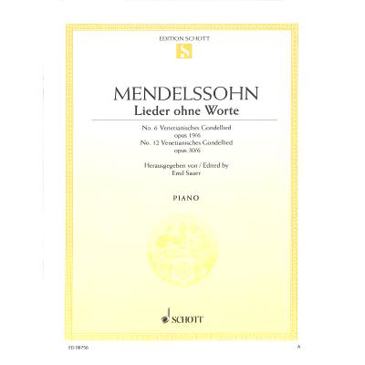 9790001090988 - Lieder ohne Worte g-moll + fis-moll op 19 6 + op 30 6