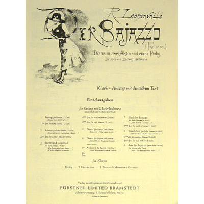 9790002000184 - Flammte auf sein Auge (Bajazzo Vogellied)