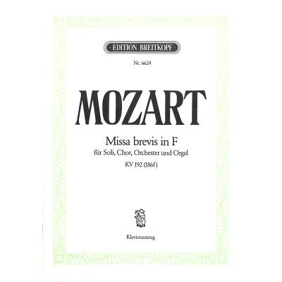 9790004168424 - Missa brevis F-Dur KV 192 (186f)