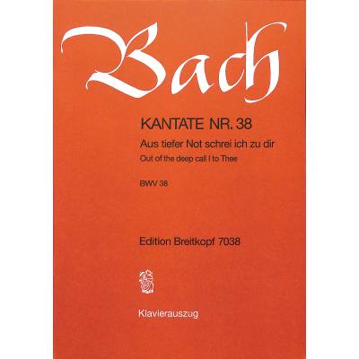 9790004171929 - Kantate 38 aus tiefer Not schrei ich zu dir BWV 38