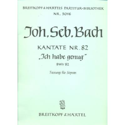 9790004207802 - Kantate 82 ich habe genug BWV 82