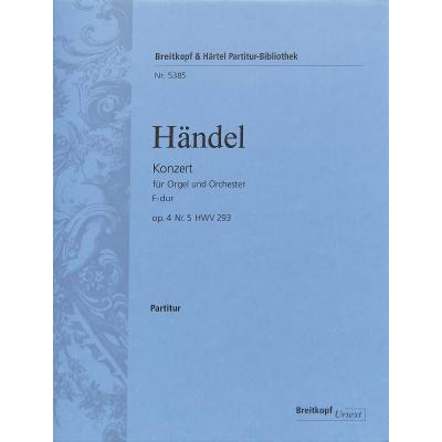 9790004211175 - Konzert F-Dur op 4 5 HWV 293