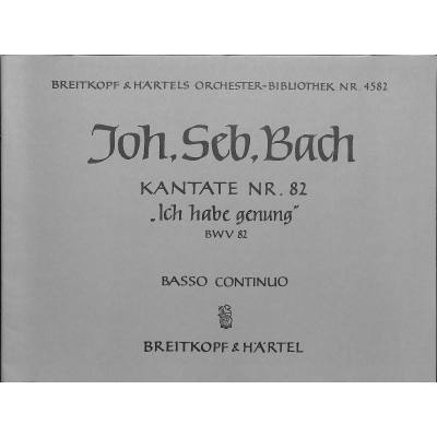 9790004315781 - Kantate 82 ich habe genug BWV 82