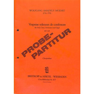 9790004411001 - Vesperae solennes de confessore KV 339