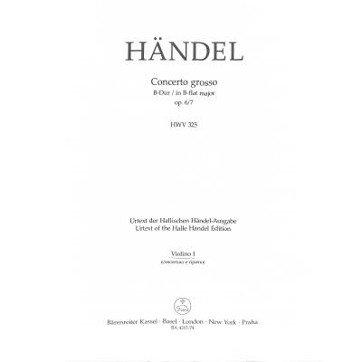 9790006445875 - Concerto grosso B-Dur op 6 7 HWV 325