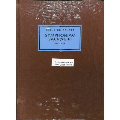 9790006448838 - Sinfoniae sacrae 3 20 Nr (11-14)