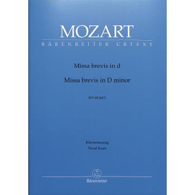 9790006468263 - Missa brevis d-moll KV 65 (61)