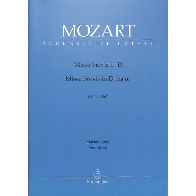 9790006468348 - Missa brevis D-Dur KV 194 (186h)