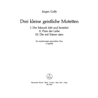 9790006493340 - 3 kleine geistliche Motetten