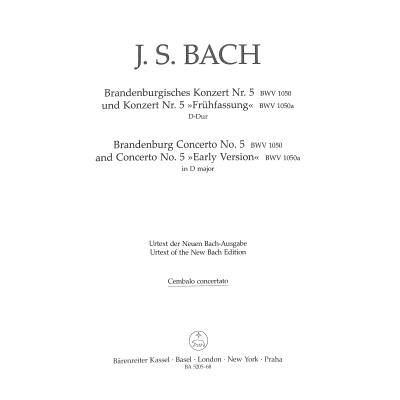 9790006504992 - Brandengurgisches Konzert 5 D-Dur BWV 1050