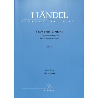 9790006539987 - Occasional Oratorio HWV 62 - Oratorium in 3 Teilen