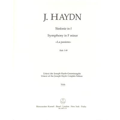 9790006543793 - Sinfonie 49 f-moll Hob 1 49 (La passione)