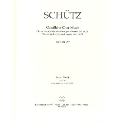 9790006557530 - Geistliche Chormusik SWV 381-397